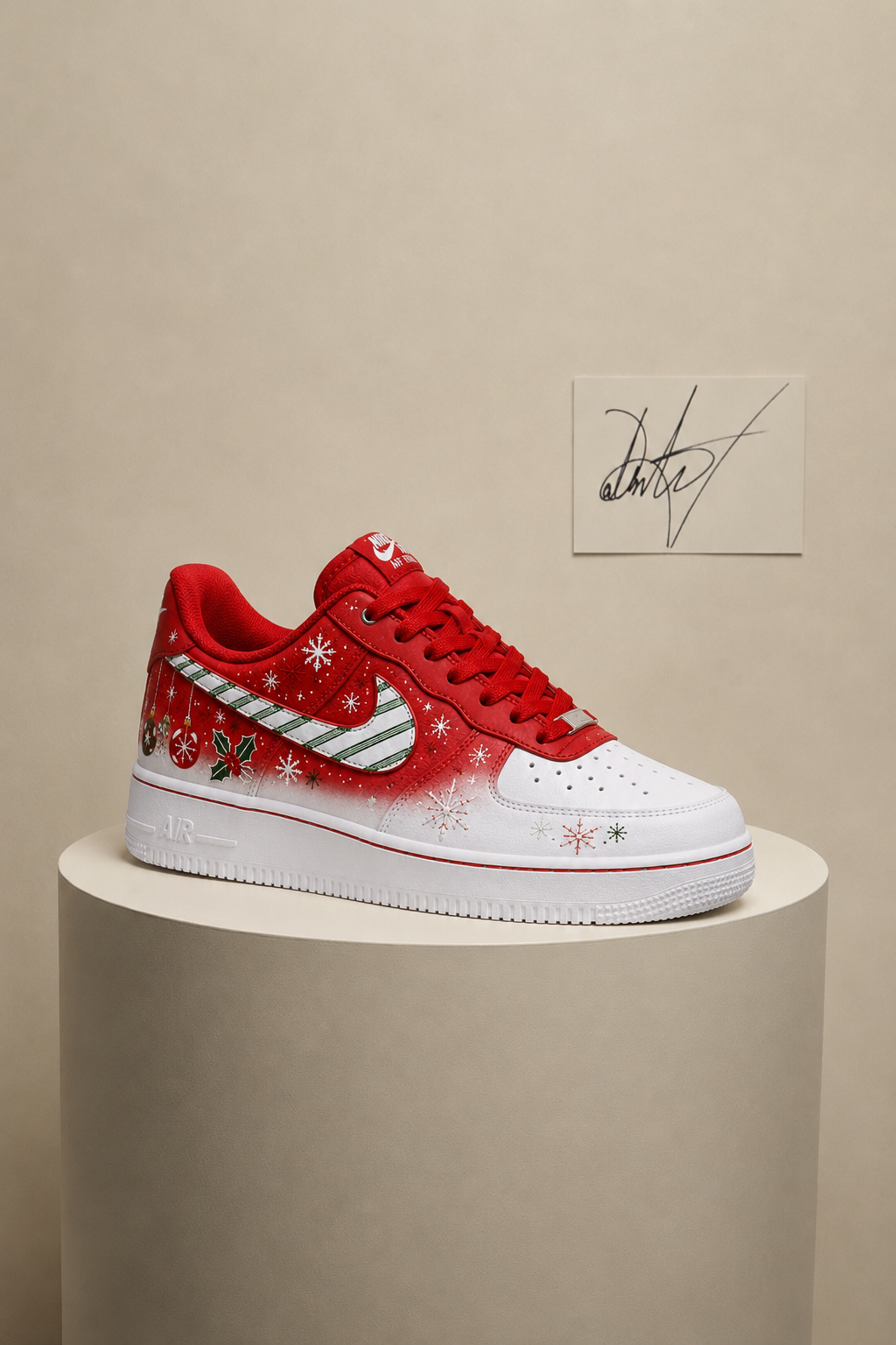 Red & White Christmas Custom Shoes | Vees Custom Kicks