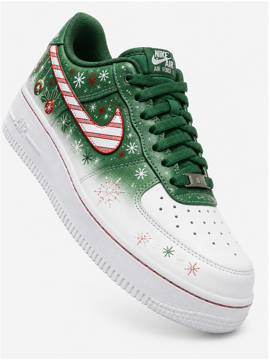 Christmas Candy Cane Custom Sneakers – Hand Painted Holiday Winter Art Shoes | Vees Customs Kicks