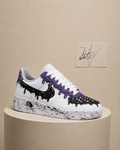 Purple & Black Drip Custom Shoes – Hand-Painted Splatter Sneakers