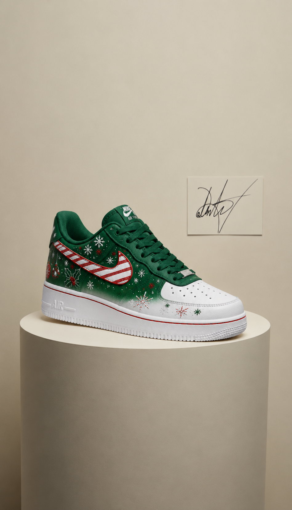 Christmas Candy Cane Custom Sneakers – Hand Painted Holiday Winter Art Shoes | Vees Customs Kicks